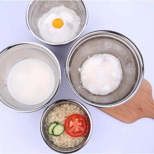 Rvs Mixing Bowls (Set Van 5) non Slip Nestelen Kloppen Kommen Set Mixing Bowls Voor Salade Koken Bakken KC0257 Mixing Bowls Set