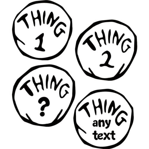 Thing 1 2 3 Custom Cat In The Hat Dr Seuss Iron On Heat Transfers DIY Applique Patches for Preschool Child T-Shirts