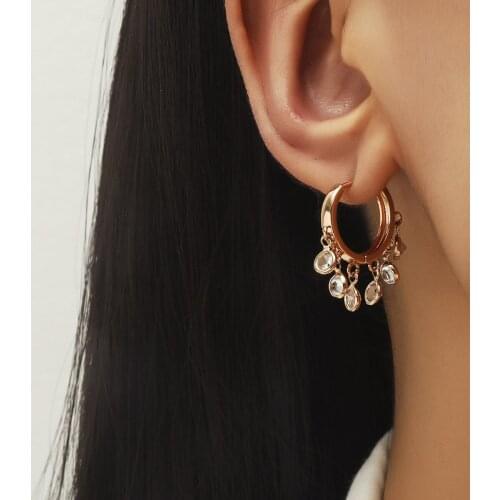 New Earrings Female Light Beads Small Ear Buckles Short Cute Temperament Tassels Small Water Drop Earrings Jewelry Gifts