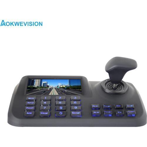 Onvif 3D CCTV IP PTZ controller IP PTZ joystick IP PTZ keyboard with 5 inch LCD screen for IP PTZ camera