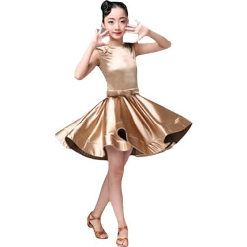 Flamengo Latin Dance Dress for Girls Latin Salsa Dress Girl Kids Spandex Rumba Samba Children Skirt Salsa Tango Dancing Ballroom