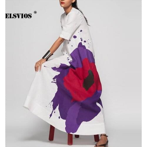 Casual Summer Women O Neck Classic Printed Long Dress Fashion Short Sleeves Zipper Loose Spring New Elegant Office Lady Dresses