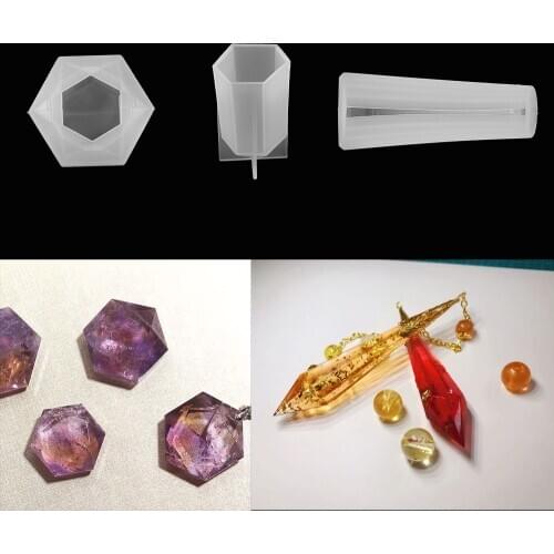 3 Style Charm Pendant Crystal Silicone Mould DIY Epoxy Resin Necklace Pendant Mold For Jewelry Making Findings Accessories