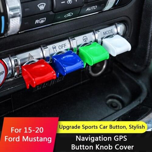 QHCP ABS Carbon Fiber Engine Start Stop Button Dashboard Control Button Cover Trim For Ford Mustang2015 2016 2017 2018 2019 2020
