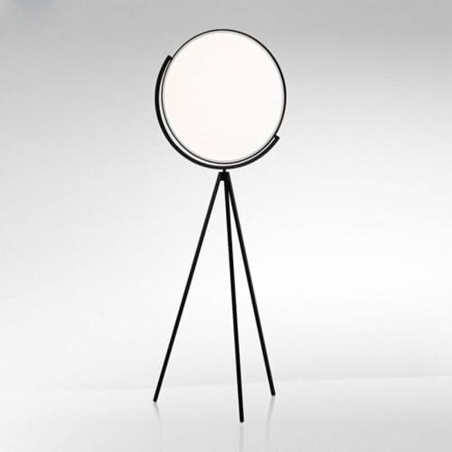 Modern Minimalist Iron LED Living Room Exhibition Hall Floor Lamp Nordic Personality Study Bedroom Flip Floor Light Black White