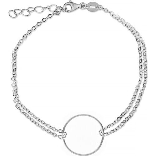 DARK DIAMOND-Circle Bracelet in 925 sterling silver. Jewel rust. Adjustable