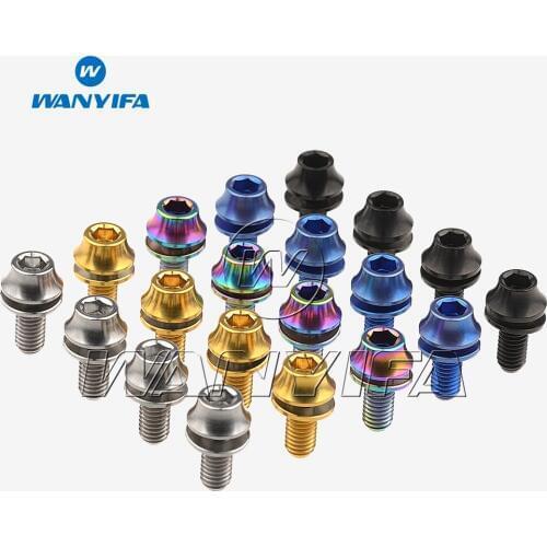 Wanyifa Titanium M5x12mm with Washers Bicycle Water Bottle Cage Hex Bolts Pack of 4