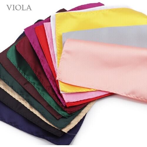 Solid Hankie Polyester High Quality Pocket Square Business Tuxedo Tie Men Handkerchief Gift Accessory
