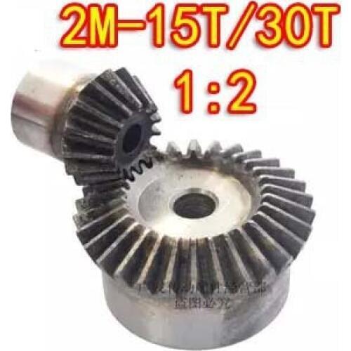 1:2 ratio /2M-15T/30T 90 Degree precision gear drive bevel gear 2pcs/set