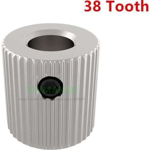 1pcs 3D printer 38 tooth gear for MK8 Prusa i3 extrusion wheel feeding wheel 10.8mm outside size