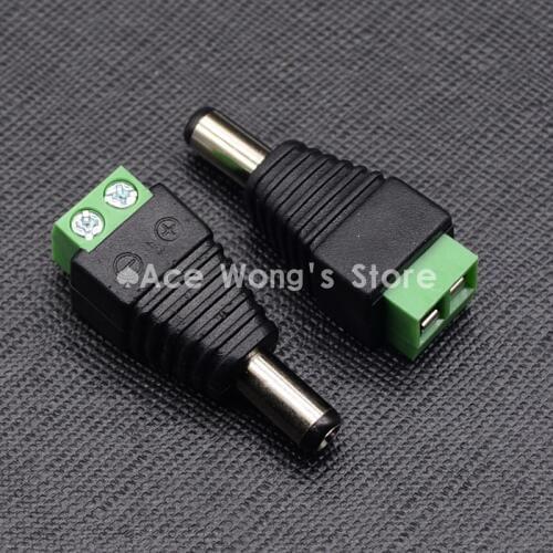 10pcs CCTV Camera 5.5 x 2.1mm DC Power Cable male Plug Connector Adapter Jack