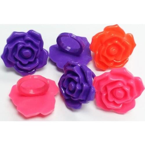 12pc Rose Girls Kids colorful Rings 3.2cm Design for Vending Machine Bag Pinata Filler Novelty Birthday Party Favors Giveaways