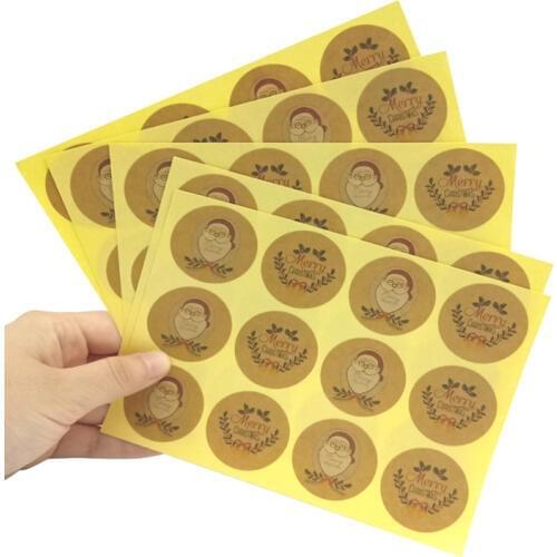 120pcs/lot Santa Claus Classic Christmas Styling Craft paper 'Merry ChristmasSealing Sticker DIY Gift Scrapbooking Decor