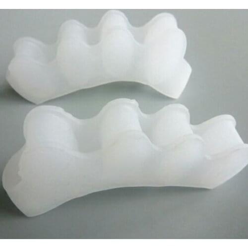 2pcs Soft Transparent Blue Toe Separators Hallux Valgus Bunion Corrector Separate Overlapping Toes Pain Relief Foot Care