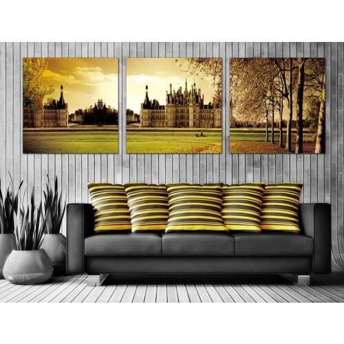 3 pieces canvas painting building landscape canvas poster print for living room home decoration no frame