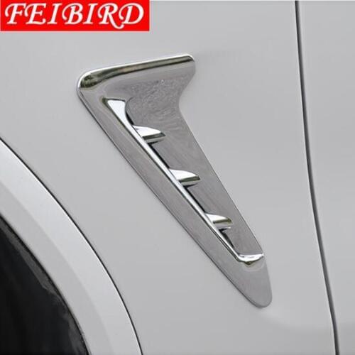 ABS Carbon fiber / Bright Style For BMW X3 G01 2018 Auto Accessory Side Air Conditioning AC Flow Vent Fender Hole Cover Trim