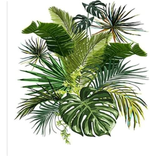 Nordic style 5D Diy Diamond Painting Green leaves plant Full Square Round resin Diamond Embroidery Cross Stitch Home DecorZP-985