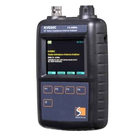 Shortwave HF Antenna Analyzer KVE60C 0.5-60MHz HF Vector Impedance Antenna Analyzer with 3pcs RF Adapters Ham Radio