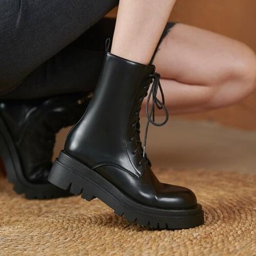 QZYERAI 2021 Boots Women Shoes for Winter Boots Fashion Shoes Woman Casual Autumn Leather Botas Mujer Female Ankle Boots Women