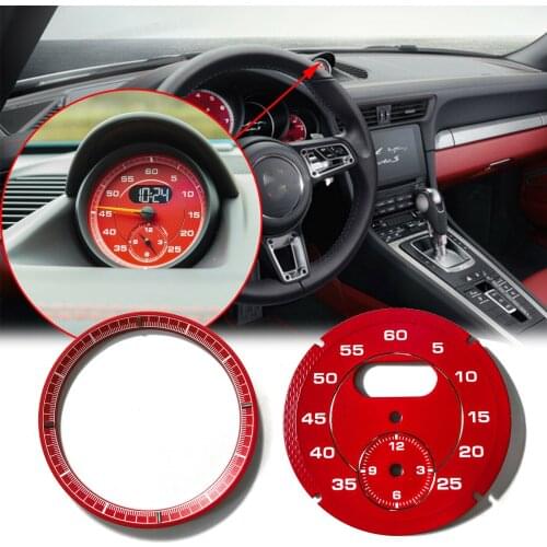 Red Dial Clock Gauge Chrono For Porsche Cayman 911 Macan Cayenne Boxster Panamer