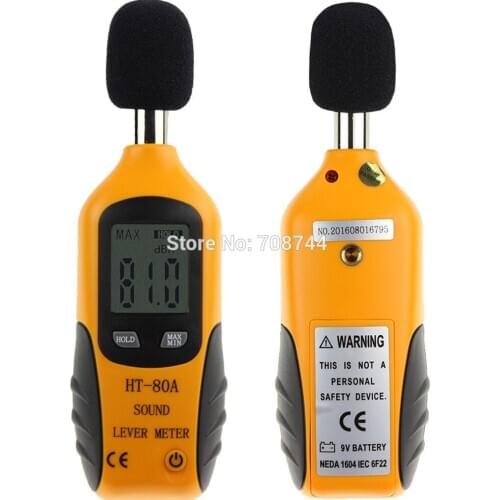 Decibel Meter Digital Sound Level Meter 30 – 130 dB Audio Noise Measure Device Dual Ranges HT-80A