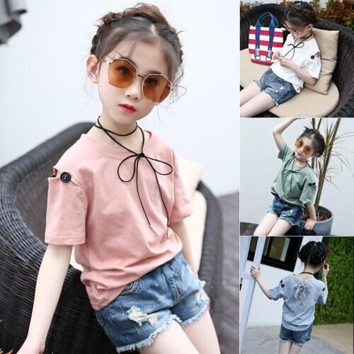 Kids Shirts Children Clothing New Summer children Short Sleeve T Shirts Cotton Tops Strapless Tees