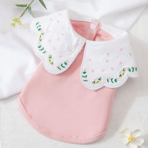 T-shirt Pet Dog Clothes Cute Shirts Clothing Dogs Super Small Costume Breathable Cotton Chihuahua Summer Pink Girl Mascotas