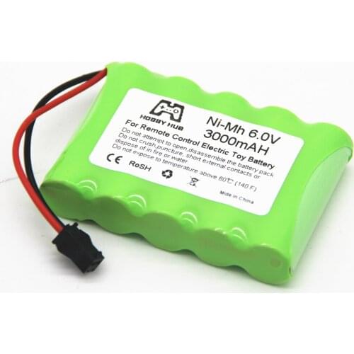 HOBBY HUB nimh 6V 3000mAH rechargeable battery for RC car boat truck train 6.0v 3000 mah AA Remote Control electric toys battery