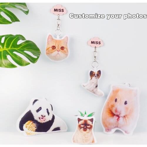 Custom dog Toys Dolls keychain cat photo custom mascot backpack pendant mobile phone pendant pet key chain Birthday Gift