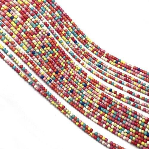 Stone Beads color Turquoises Round Loose isolation Beads Semi-Finished For jewelry making DIY necklace bracelet accessories