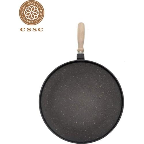 Aluminum Casting Granite Coating 36 cm Pan With Wooden Handle , Non-Stick , Can enter the oven without a handle