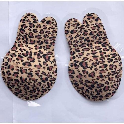 1 Pair 2 Colors Reusable Leopard Thin Push Up Silicone Pads Nipple Bra Adhesive lingerie Accessories Chest Strapless Cover S1H4