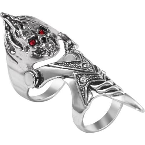 Anillo De Hombre De Calavera Gótica Retro Hip Hop Rock Motocicleta Punk Anillo De Aleación Set Regalo De Joyería De Moda