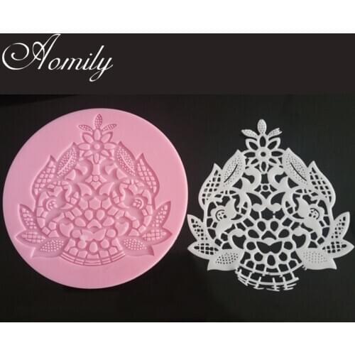 Aomily Lace Flower Silicone Cake Mold Fondant Mold Chocolate Mold Cake Mould Kitchen Baking Mold Cake Stencil Baking Accessories
