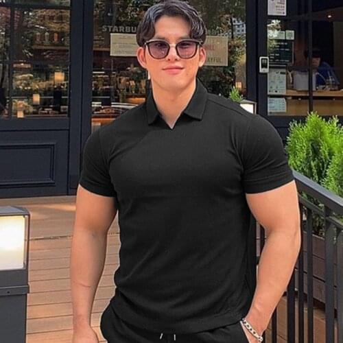 Summer Cotton Polo Shirt Men Sports Fashion Tops Tees Casual Mens Short Sleeve Gym Bodybuilding Fitness Polo Shirt Homme Camisa