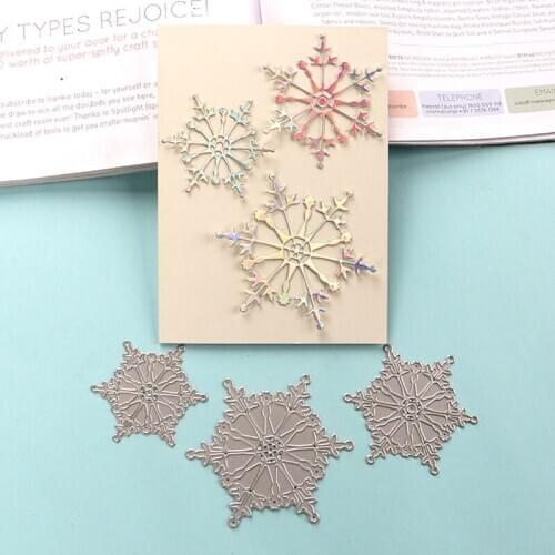 DUOFEN METAL CUTTING DIES Christmas snowflakes 3pcs set stencil DIY Scrapbook Paper Album 2020 new