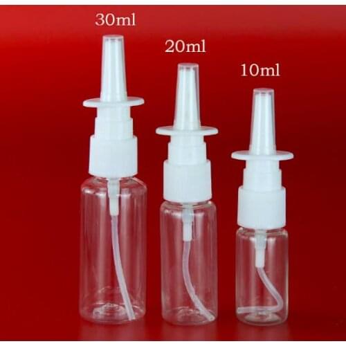 1pc 10ml 20ml 30ml Mist Nose Refillable Bottle For Medical Packaging Spray Bottle Empty Plastic Nasal Spray Bottles Pump Sprayer