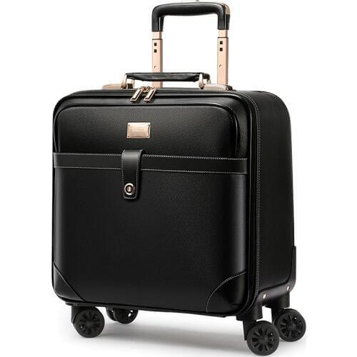 New retro 16/18/20/22/24 inch men business genuine leather hand luggage on wheels cabin travel trolley bags vs trolley suitcase