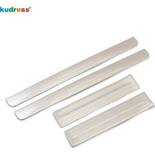 For Nissan Leaf 2017 2018 2019 Stainless Steel Door Sill Plate Guards Threshold Trim Protector Strip Sticker Auto Accessories