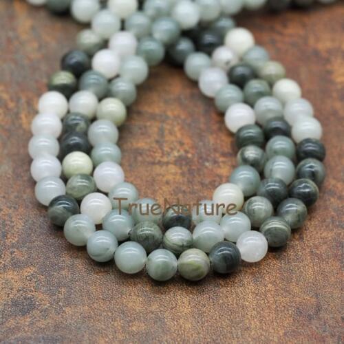 Latest Round Full Strands Beads Moss Agates Stones Jewelry Loose Beads In 4-12 mm BE5731