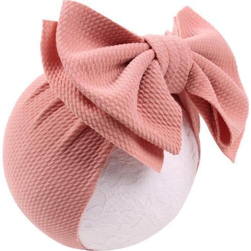 2020 New Arrival Turban Popular 5'' Big Hair Bow Headband For Girls Headwrap Textured Fabric Elastic Kids DIY Hair Accessories