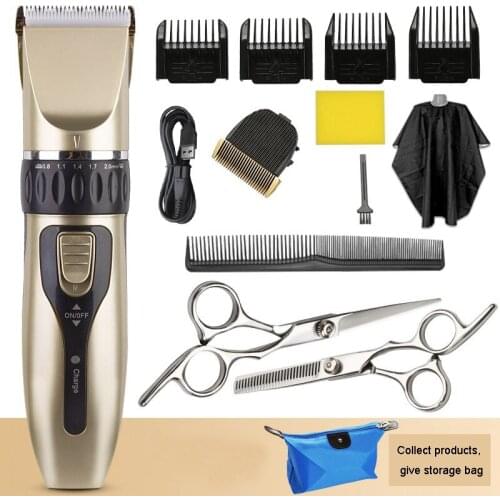Professional Haircut Set Electric Hair Cutting Machine Clipper Scissors Rechargeable Barbershop Trimmer Grooming Kit For Men Pet