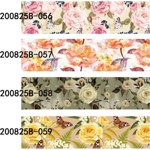 50 yards/lot) Fashionable 22mm 25mm 38mm flower printed grosgrain ribbon