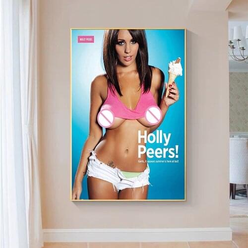 SP110 Silk Cloth Wall Poster Holly Peers Sexy Model Art Home Decoration Gift
