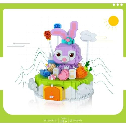 Delicious food micro diamond block Disney wedding cake build brick educational toy Purple rabbit stelllou nanobrick Jewelry box