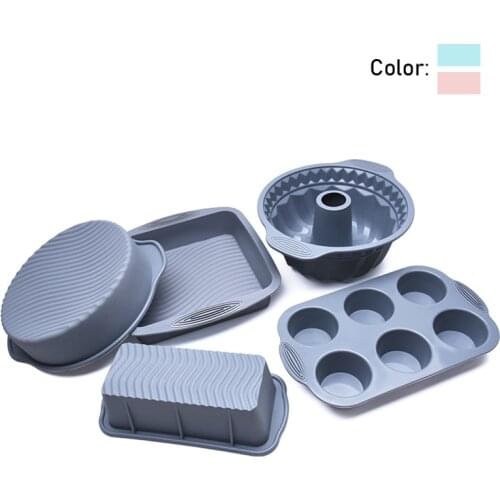 5Pcs Cake Silicone Mold 10 Inch Round Square Rectangle Gear Mould Baking Forms Bread Toast Chiffon Muffin Mousse Cake Bakeware