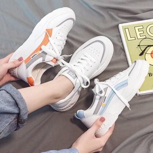 New Women Shoes Fashion Casual Flats Shoes For Women PU Leather Women Sneakers Platform 2021 Spring Comfortable White Shoes