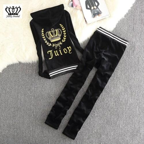 WomenS Brand Velvet Fabric Tracksuits Velour Suit Women Track Suit Hoodies And Pants