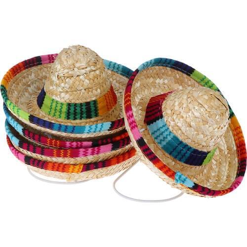 1PCS Mini Pet Dogs Straw Hat Cat Sun Hat Beach Party Straw Hats Dogs Hawaii Style Hat For Dogs Funny Accessories