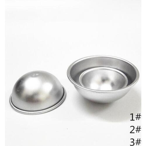 1000pcs 3 Sizes S M L DIY Fashion 3D Aluminum Alloy Ball Sphere Bath Bomb Mold Cake Pan Tin Baking Pastry Mould lin4101